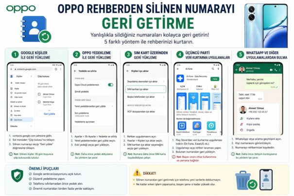Oppo Rehberden Silinen Numarayı Geri Getirme