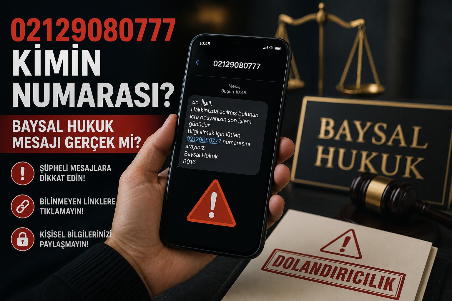 02129080777 Kimin Numarası? Baysal Hukuk Mesajı Gerçek Mi?